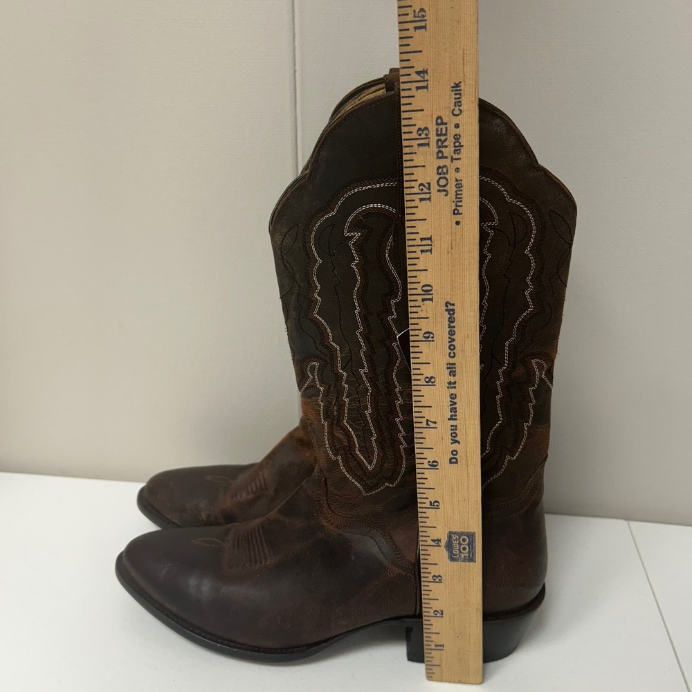 J.B. Dillon Western Boots Mens 9.5D Brown Goat Leather JBM3205 Stitching - Picture 4 of 9